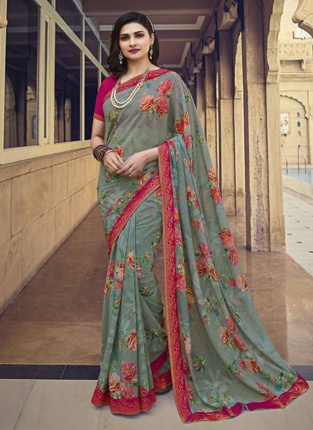 Pink Colour Latest Fancy Party Wear Designer Georgette Printed Saree Collection 23556